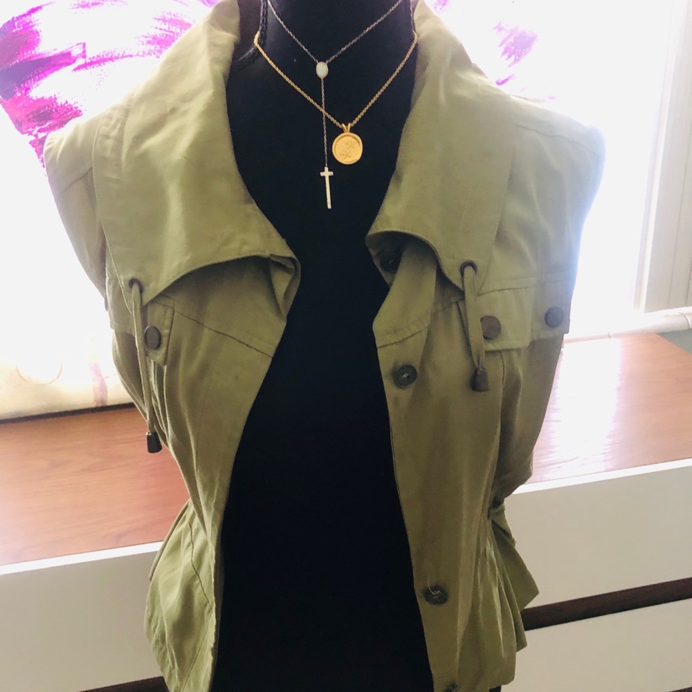 Bebe Short Sleeve Military Vest